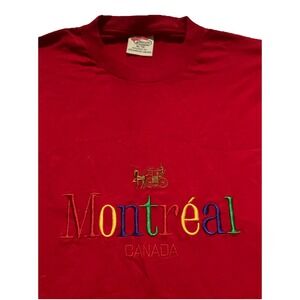Montreal Canada T-shirt Embroidered Rainbow Logo Souvenir Read XL‎ But M Size